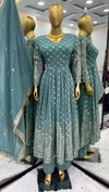 SR 1655 Faux Georgette Embroidery Work Top With Sharara Dupatta Onlione Wholesale